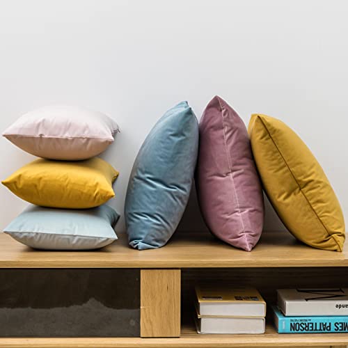 JUSPURBET Decorative Pillow Covers Set of 2 Velvet Throw Pillow Covers for Couch Sofa Bed Soft Cushion Covers Cases with Hidden Zipper for Living Room Home Decor 16x16 inchPink Purple - Image 3