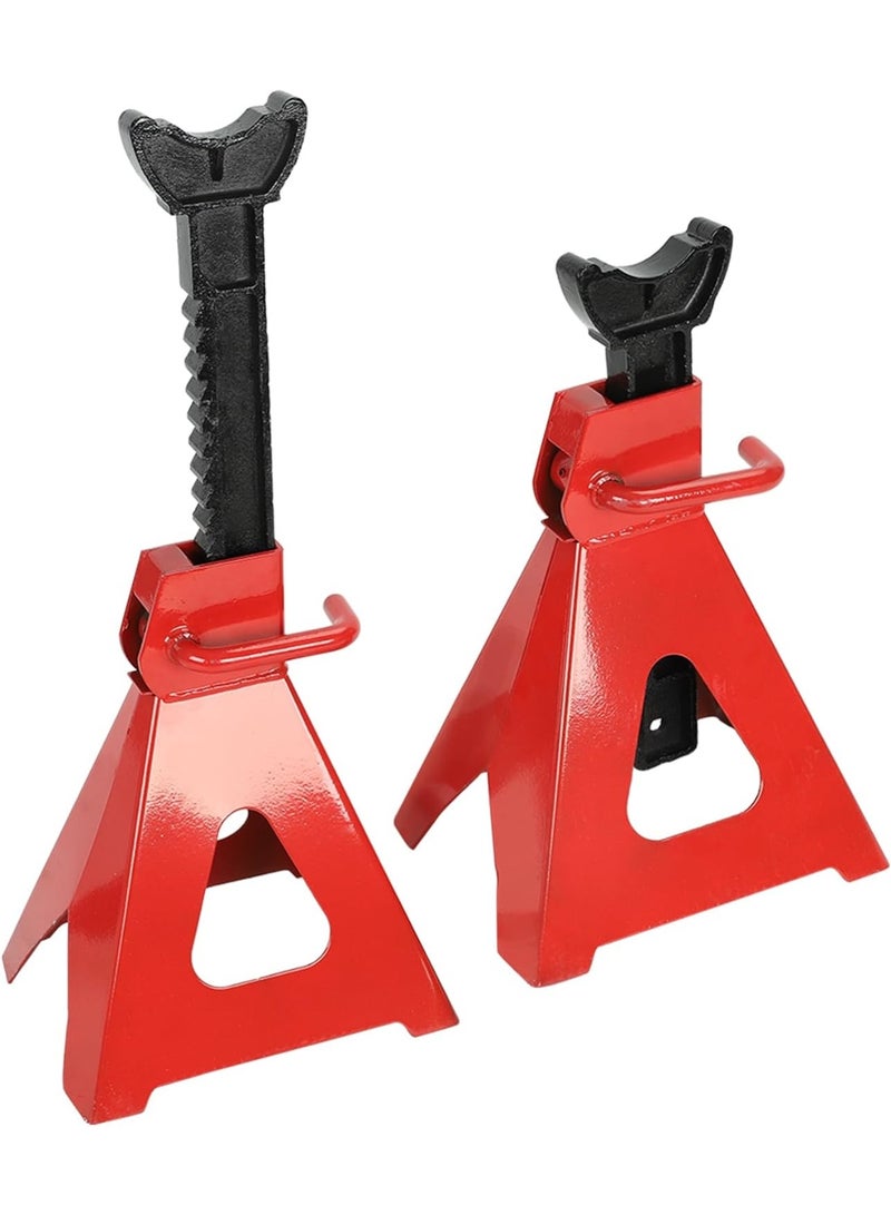 3 Ton (6,000 LBs) Automotive Jack Stands, Heavy Duty Steel Car Lifting Stand for Garages, Repair Shops, Adjustable Height 14.6"-24", Red, 1 Pair - Image 1