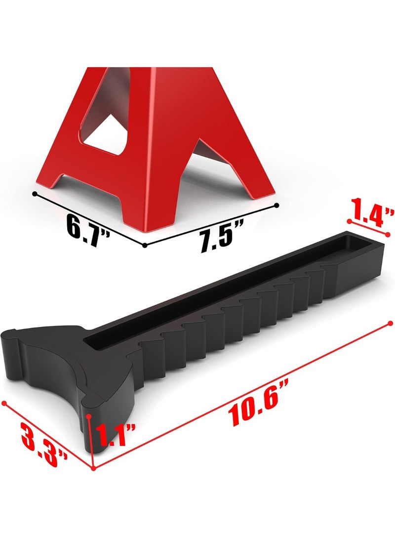 3 Ton (6,000 LBs) Automotive Jack Stands, Heavy Duty Steel Car Lifting Stand for Garages, Repair Shops, Adjustable Height 14.6"-24", Red, 1 Pair - Image 3