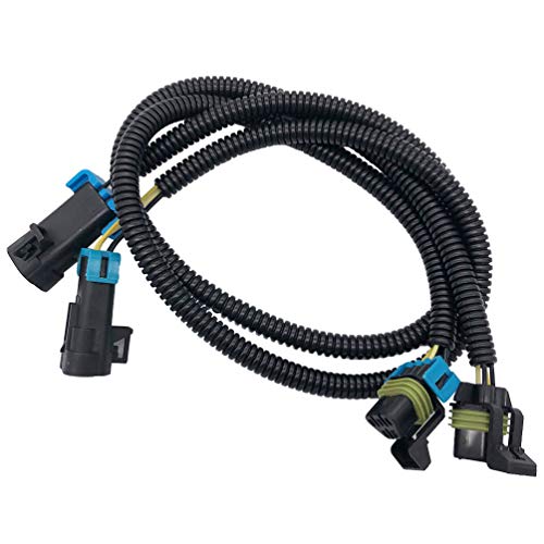EPSIRMP 2pcs Black Oxygen O2 Sensor Header Extension Harness 24 inches Long Compatible with LS2 LS3 LS7 2005-2013 C6 Corvette 2010-2013 Camaro Front Sensor - Image 1