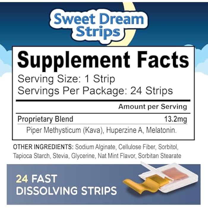 Essential Source Sweet Dream Strips – Fast Dissolve Sleep Aid for Relaxation & Restful Nights, Melatonin Sleep Support, Rapid Absorption, Convenient Water-Free Strips, 24 Count - Image 2
