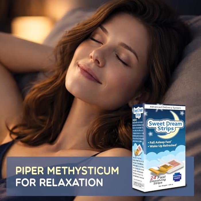 Essential Source Sweet Dream Strips – Fast Dissolve Sleep Aid for Relaxation & Restful Nights, Melatonin Sleep Support, Rapid Absorption, Convenient Water-Free Strips, 24 Count - Image 3