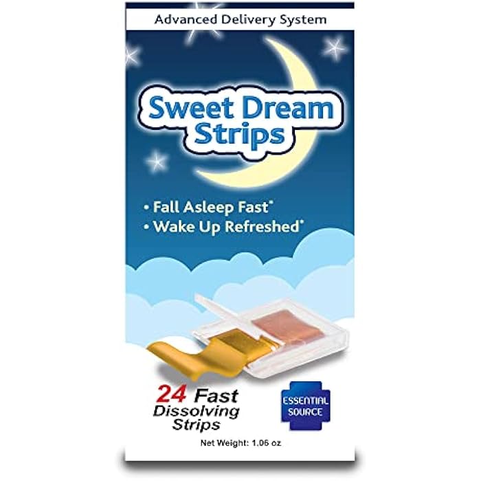 Essential Source Sweet Dream Strips – Fast Dissolve Sleep Aid for Relaxation & Restful Nights, Melatonin Sleep Support, Rapid Absorption, Convenient Water-Free Strips, 24 Count - Image 1