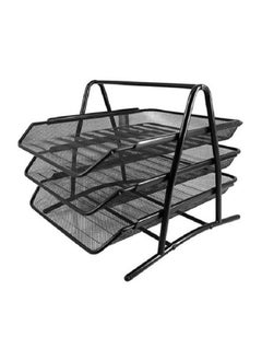 Deluxe A102-03, Mesh 3 Tier Letter Tray (BK,SL 