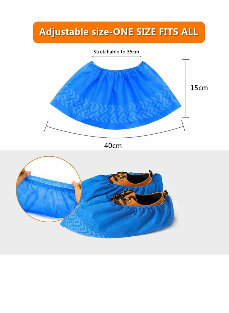 KASTWAVE Shoes Covers Disposable, No Slip Nonwoven - 100 Pieces（50 Pairs）Disposable Shoe Boot Slip Resistant Lightweight Breathable Dust-Proof Boot Shoes Cover, One Size Fit All Most (Blue)  - Image 2