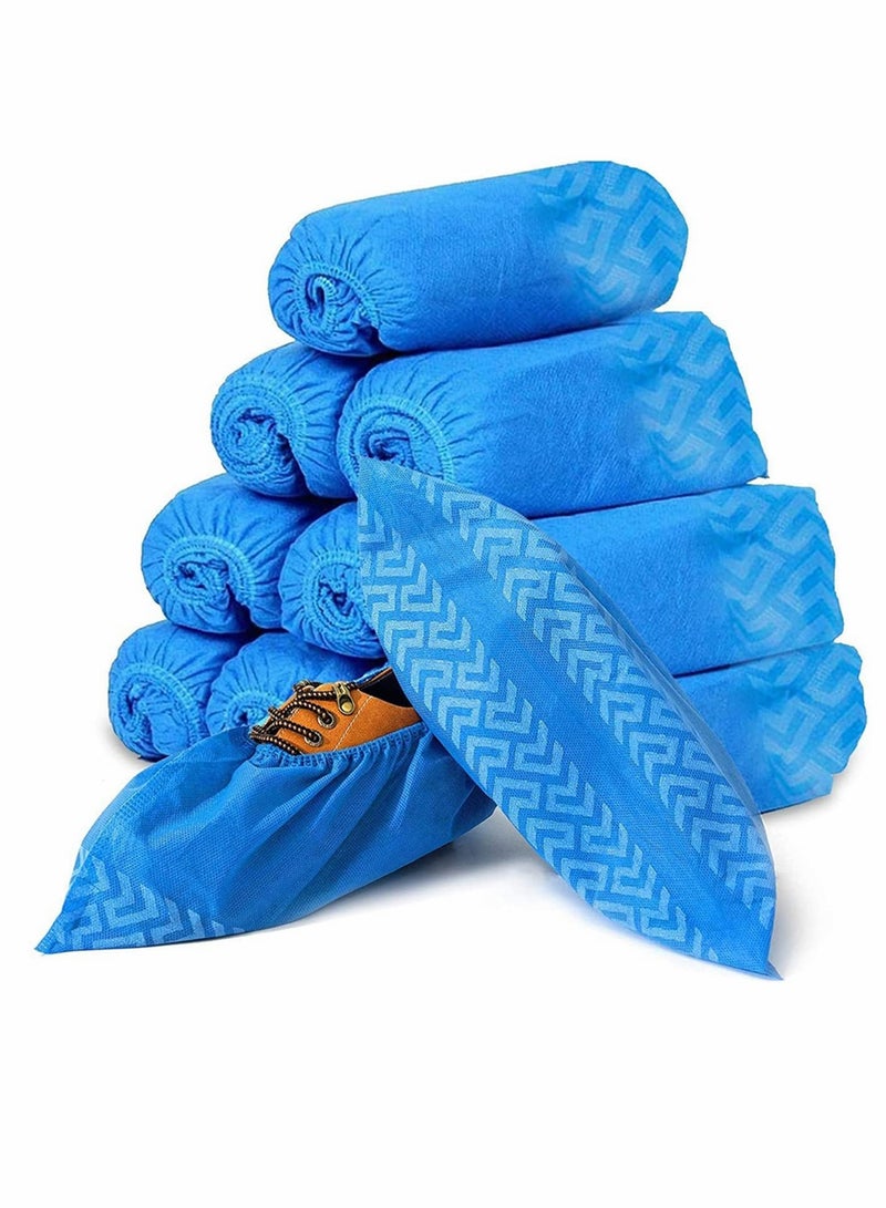 KASTWAVE Shoes Covers Disposable, No Slip Nonwoven - 100 Pieces（50 Pairs）Disposable Shoe Boot Slip Resistant Lightweight Breathable Dust-Proof Boot Shoes Cover, One Size Fit All Most (Blue)  - Image 1