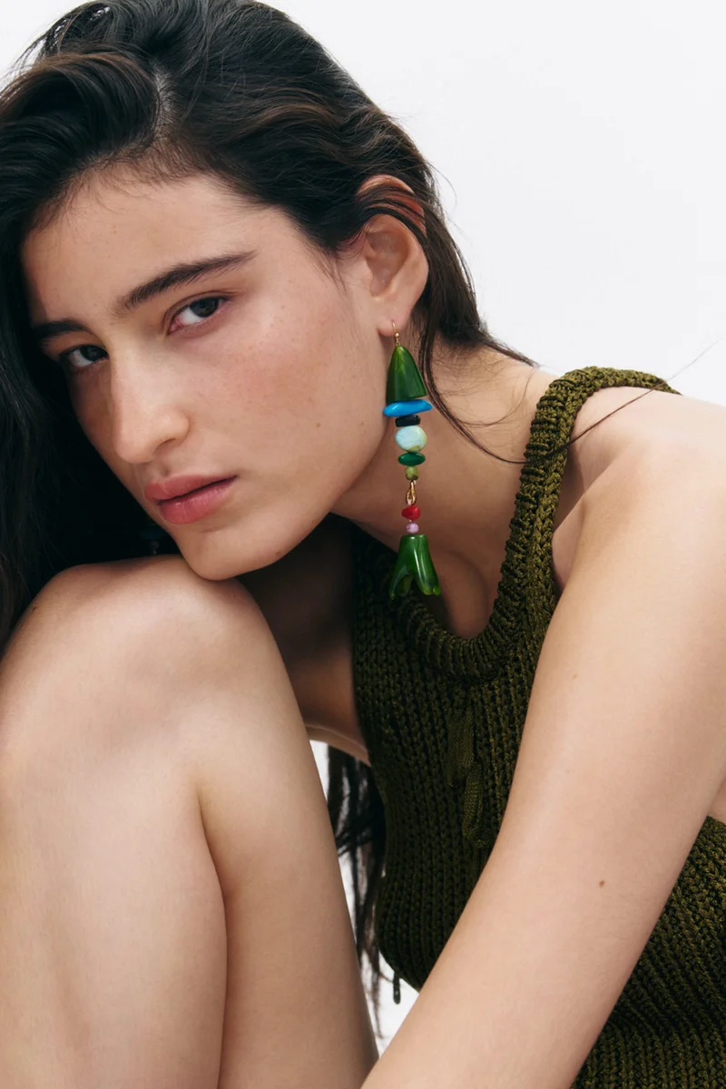 Fish-shaped dangle earrings