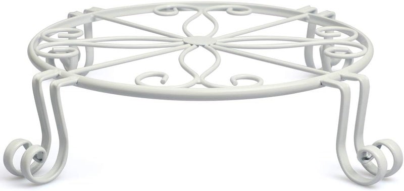 ROLLYWARE Metal Plant Stand Indoor/Outdoor, Heavy Duty Flower Pot Holder, Low Corner Rack for Small Plants (Pack of 5, White) - Image 1