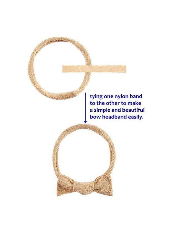 inSowni - 200 Pack Bulk Wholesale Super Soft Stretchy Diy Nylon Headbands Hair Bands For Baby Girls One Size Fits All (Khaki) - Image 1