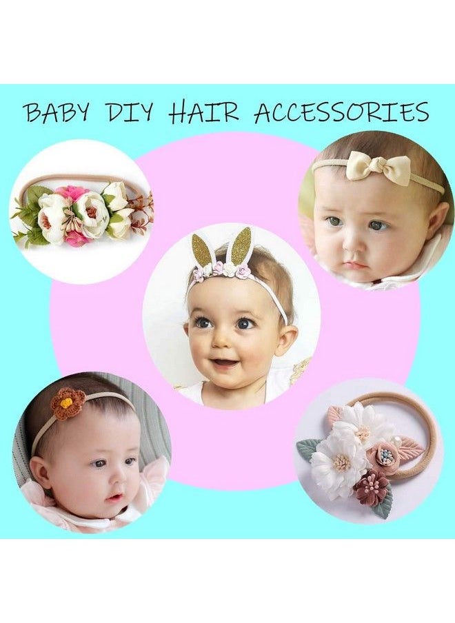 inSowni - 200 Pack Bulk Wholesale Super Soft Stretchy Diy Nylon Headbands Hair Bands For Baby Girls One Size Fits All (Khaki) - Image 1