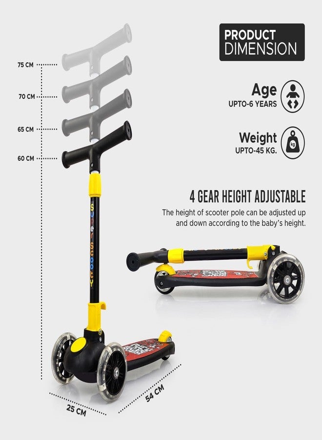 Neel Foldable Kids Scooter with 3 Wheels Adjustable Handlebar & Smooth Glide Wheels Lightweight, Durable, & Stylish Ride for Safe Outdoor Scooter with PVC Wheels & Adjustable Height for Kids (Black) - Image 2