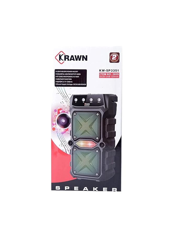 KRAWN High Performance Power Wireless Speaker Black Model Kw Sp3351