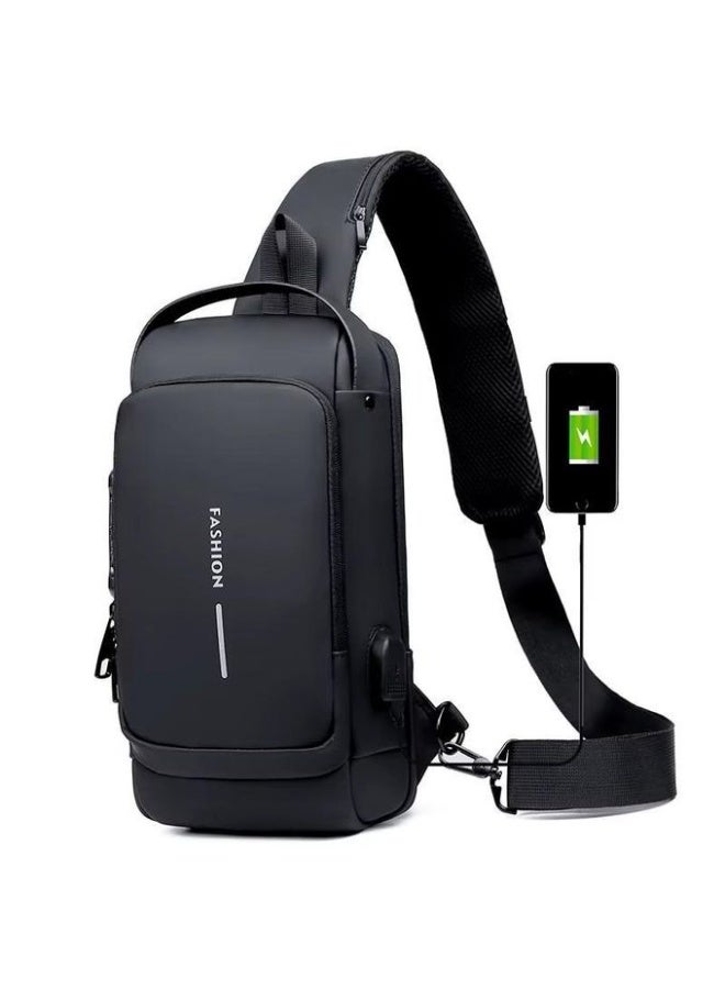 Anti-Theft Crossbody Backpack with USB Charging Port & Password Lock - Image 1