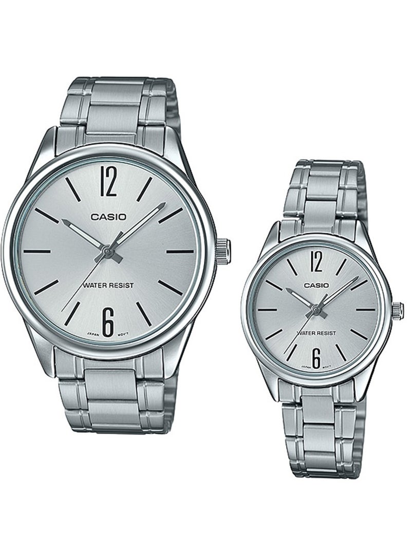 CASIO طقم ساعات كاسيو للرجال والنساء MTP/LTP-V005D-7BUDF - Image 1