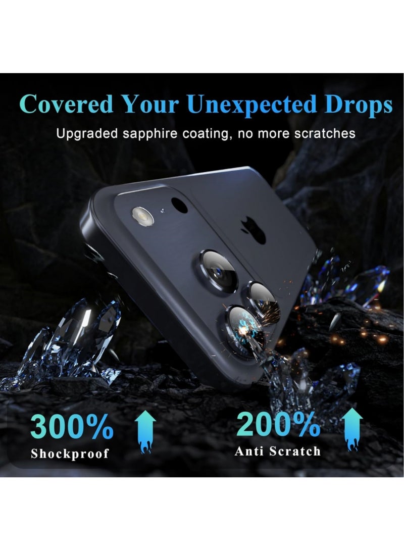 DUSALA Camera Lens Protectors for iPhone 17 Pro Max/17 Pro, Tough HD Individual Protectors, Scratch Resistant, Thin Tempered Glass Camera Screen Protector Cover Accessories (Ocean Blue, 17 Pro Max/17 Pro) - Image 3