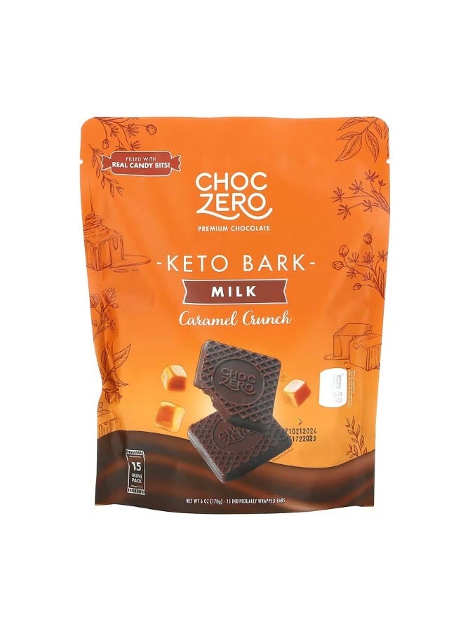 CHOCZERO Keto Bark Milk Caramel Crunch 15 Mini Packs 6 oz 170 g - Image 1