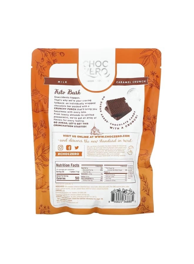 CHOCZERO Keto Bark Milk Caramel Crunch 15 Mini Packs 6 oz 170 g - Image 2