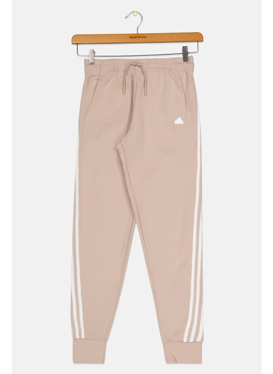 Adidas Kids Girl Sportswear Fit Outdoor Sweatpants, Beige  - Image 1