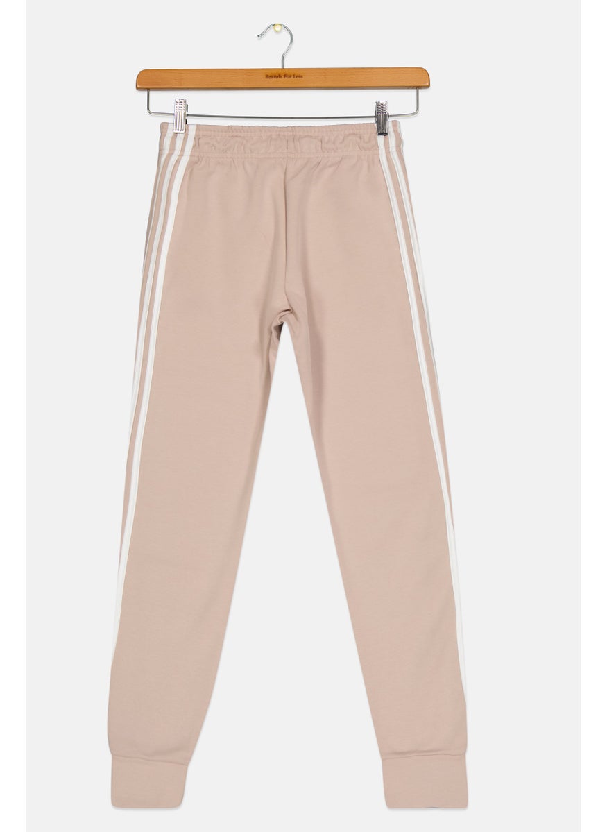 Adidas Kids Girl Sportswear Fit Outdoor Sweatpants, Beige  - Image 2