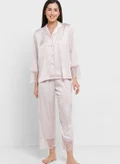 Khizana Solid Lace Hem Detail Pyjama Set