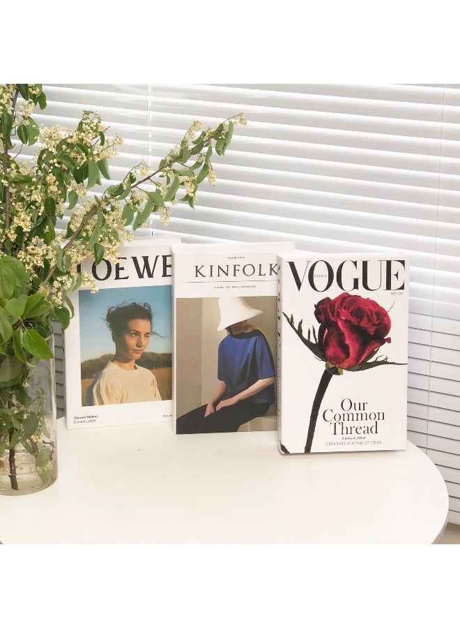 NIBEMINENT مجموعة كتب زخرفية كتاب مزيف موضة غلاف صلب ديكور منزلي