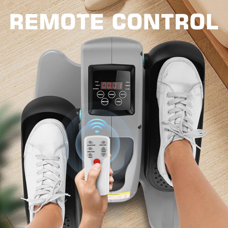 ANCHEER Under Desk Elliptical Machine, Electric Seated Pedal Exerciser, Mini Elliptical Machines for Seniors, LCD Display Monitor, Remote Control, Leg Exerciser for Home (Training Grey) - Image 4