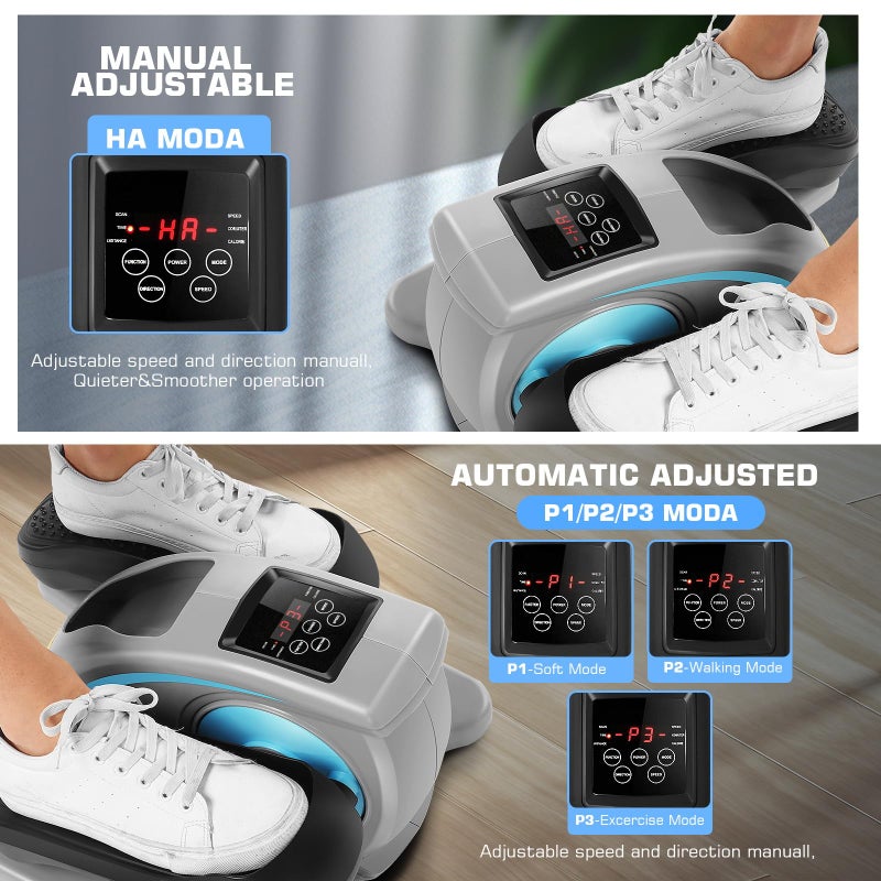 ANCHEER Under Desk Elliptical Machine, Electric Seated Pedal Exerciser, Mini Elliptical Machines for Seniors, LCD Display Monitor, Remote Control, Leg Exerciser for Home (Training Grey) - Image 5