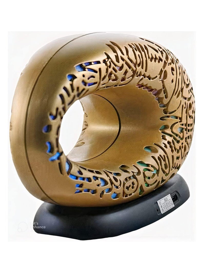 HuHa New Quran Speaker New Model Of Future Museum Design Bluetooth And Different Colour Light For Ramadan Decoration - The Best Gift (Multicolor Light - Brown Colour)  - Image 5