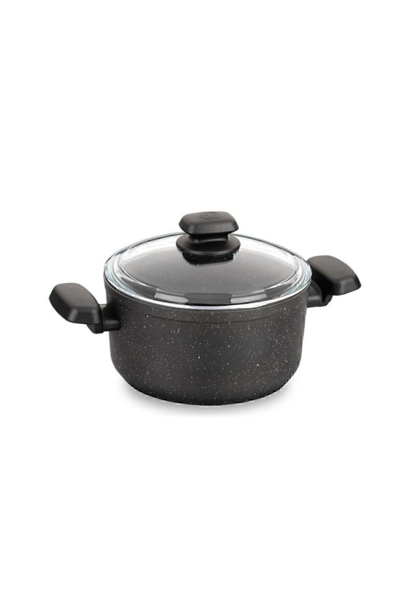 Korkmaz Ornella 3Qt Aluminum Sauce Pan with Cover Black