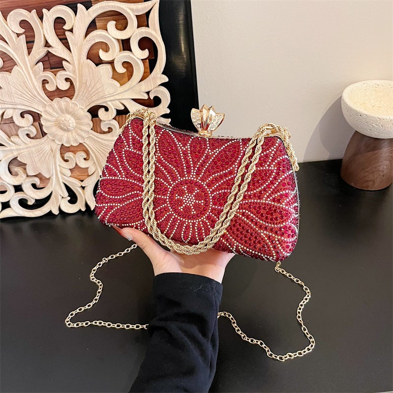 Sparkling Rhinestone Evening Clutch Bag for Women, Luxury Handheld Shoulder Crossbody Bag - Image 3
