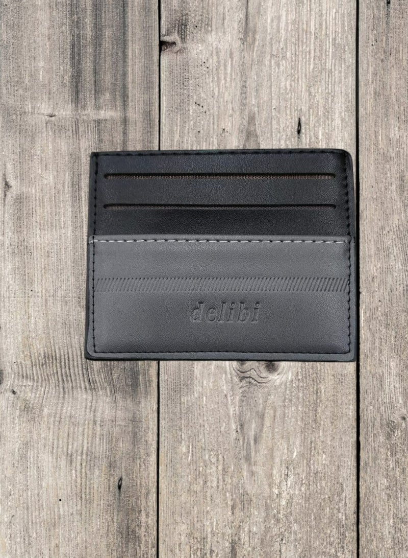 ديليبي أناقة راقية: حامل بطاقة DELIBI Slim باللونين الأسود والرمادي  - Image 1