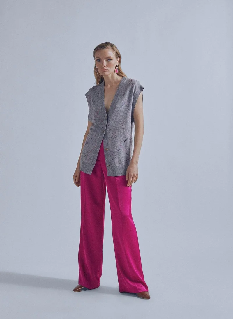 Lola Casademunt Contrast rhinestone waistcoat