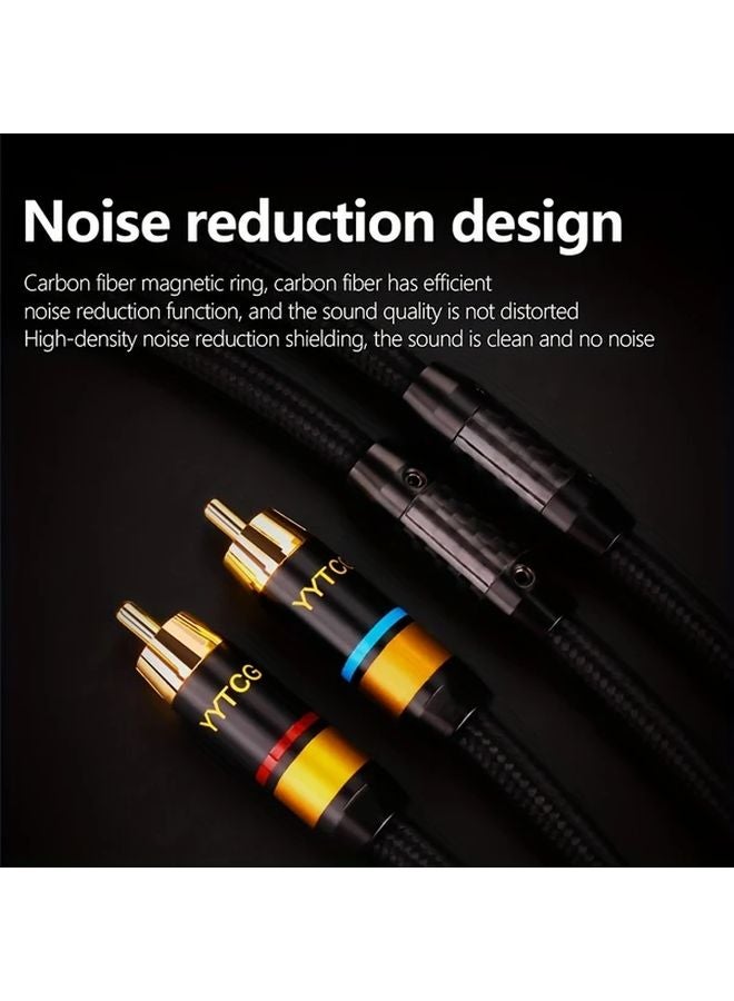 Black 78 74 Inch Hi Fi Audio Cable Gold Plated RCA Interconnect for Amplifier DAC TV - Image 4