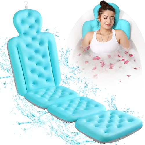 VOXOR Full Body Bath Pillow for Bathtub, Thick Bathtub Cushion, Luxury Tub Pillow for Bath for Headrest Neck and Back Support Ocean Blue 60" x 16" - Image 1