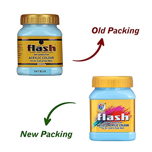 Flash Acrylic Colour (Sky Blue, 200 ml) - Image 2