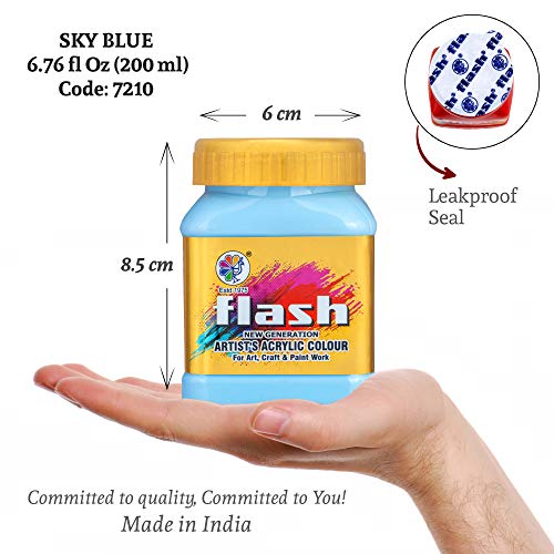 Flash Acrylic Colour (Sky Blue, 200 ml) - Image 3