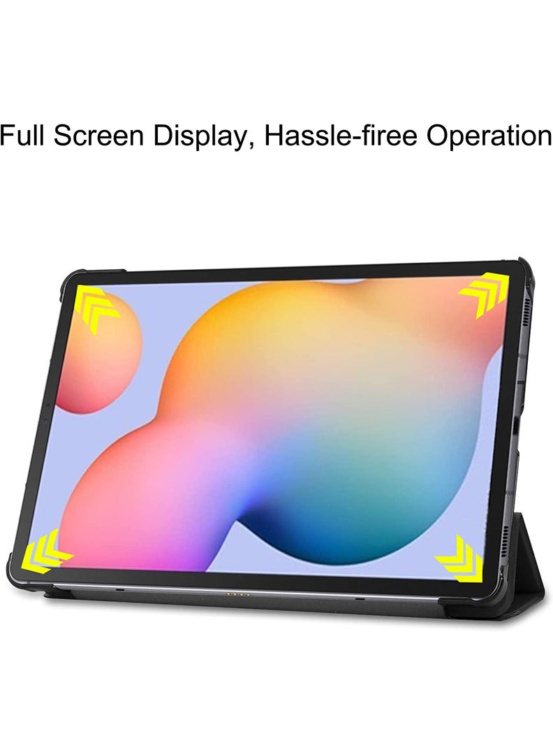 Theodor Protective Flip Case For Samsung Galaxy Tab S6 Lite 10.4 Inch 2024/2022/2020, With Trifold Stand Auto Wake Sleep Shockproof Cover Grey white pattern - Image 4