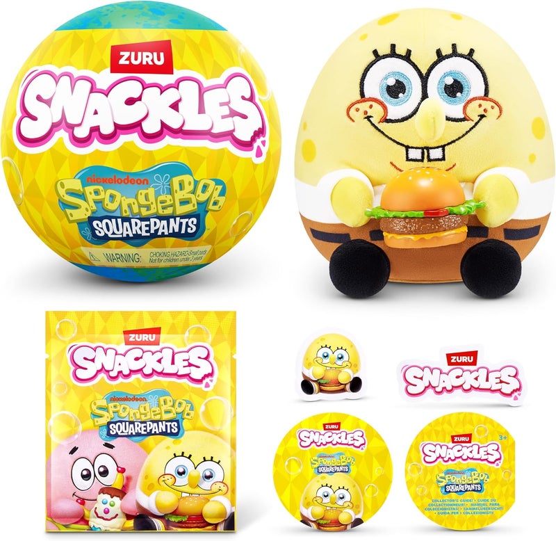 SNACKLES دمى سبونج بوب سكوير بانتس المرخصة من سنكلز، 5 بوصات من زورو - Image 1