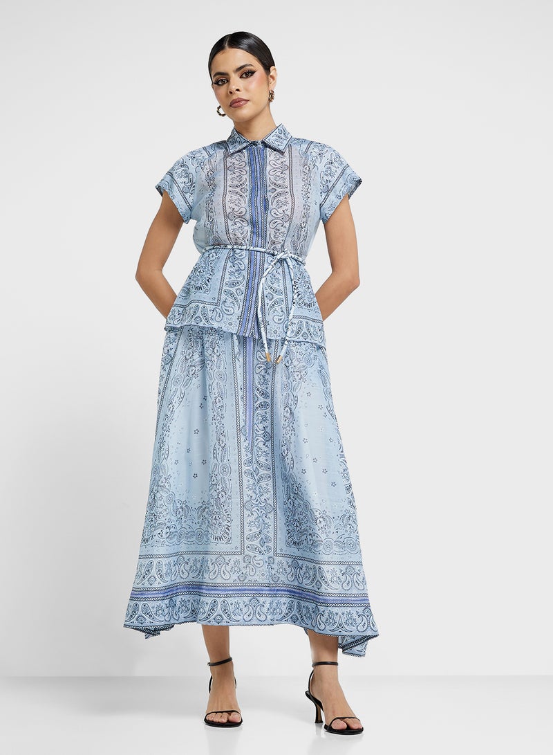 Khizana Printed Top & Skirt Set - Image 1