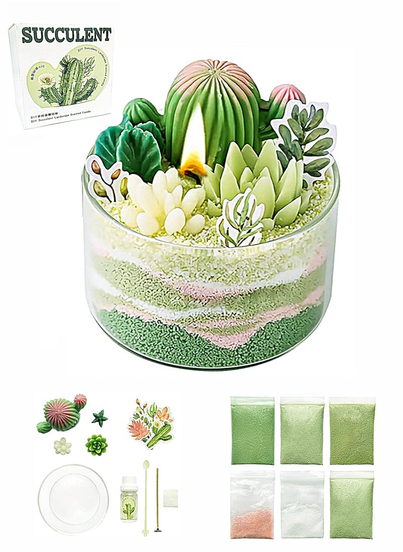 Candle DIY Candle Making Kit, Candle Making Kit Supplies, Colorful Succulent Cactus Candle Aromatherapy, Suitable for Home Indoor, Office, Wedding Gift, Birthday, Party, Student Craft Class  - Image 1