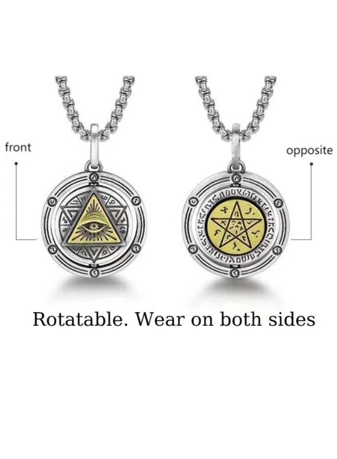 Rotatable double-sided titanium steel men's necklace  - Image 4