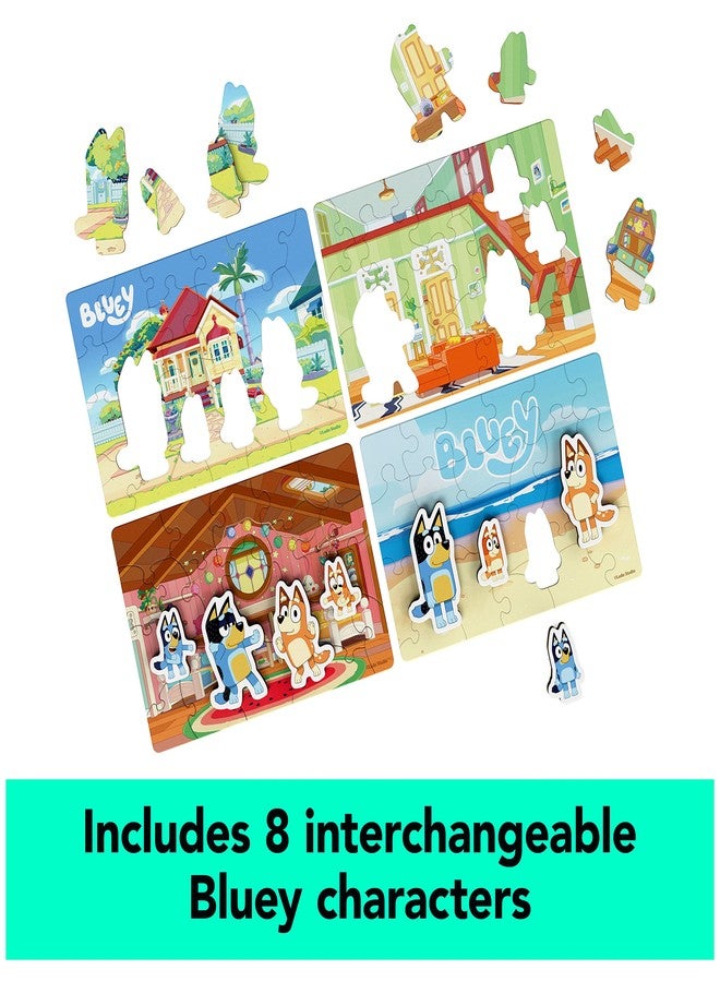 Spin Master Games, Bluey Puzzles 4-Pack, Wooden Jigsaw Puzzles for Preschoolers, 24 Pieces Each, Interchangeable Pieces, Bluey Birthday Gifts, for Kids Ages 3 & Up - Image 3