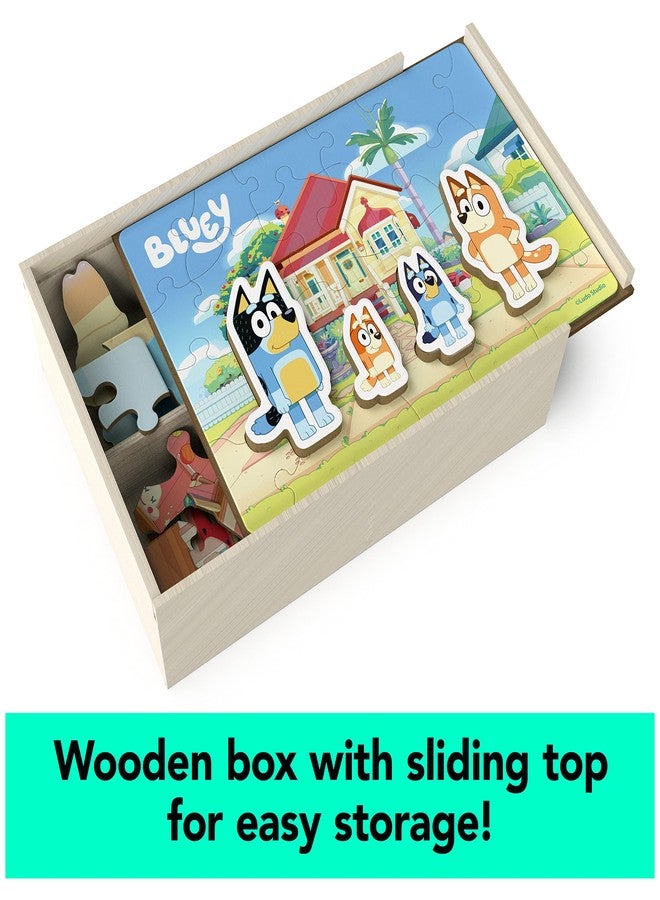 Spin Master Games, Bluey Puzzles 4-Pack, Wooden Jigsaw Puzzles for Preschoolers, 24 Pieces Each, Interchangeable Pieces, Bluey Birthday Gifts, for Kids Ages 3 & Up - Image 4