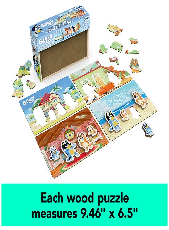 Spin Master Games, Bluey Puzzles 4-Pack, Wooden Jigsaw Puzzles for Preschoolers, 24 Pieces Each, Interchangeable Pieces, Bluey Birthday Gifts, for Kids Ages 3 & Up - Image 5