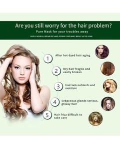 PURE 500ml Argan Oil Collagen Hair Mask Nourishes Hair Repair Damaged Hair Argan Oil Hair Mask Moisturizing Hydrating Nourishing Collagen Hair Mask Smooth Hair Cream  - Image 4