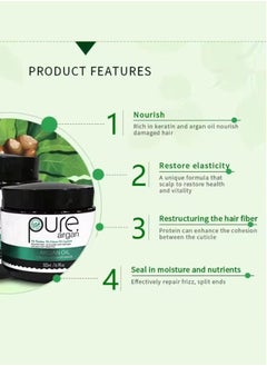 PURE 500ml Argan Oil Collagen Hair Mask Nourishes Hair Repair Damaged Hair Argan Oil Hair Mask Moisturizing Hydrating Nourishing Collagen Hair Mask Smooth Hair Cream  - Image 5