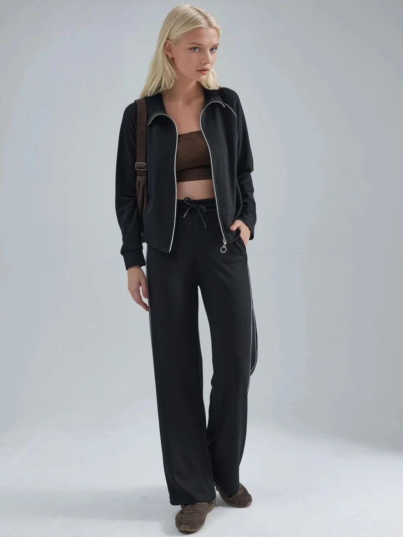 HICCUP Modal Touch Zippered Sweatshirt & Pants Two-Piece Set Bersan Collection