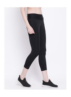 Clovia Active Ankle Length Tights in Black  - Image 4