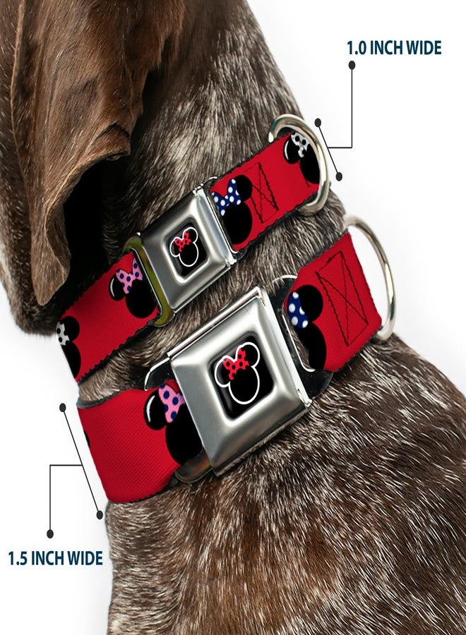 Buckle Down Buckle-Down Seatbelt Buckle Dog Collar - Minnie Mouse Silhouette Red/Black/Polka Dot - 1" Wide - Fits 15-26" Neck - Large - Image 2