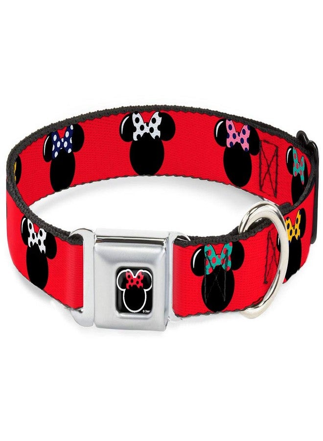 Buckle Down Buckle-Down Seatbelt Buckle Dog Collar - Minnie Mouse Silhouette Red/Black/Polka Dot - 1" Wide - Fits 15-26" Neck - Large - Image 1